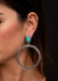Burnish Silver Hoop Earring - Turquoise - Tucker Brown