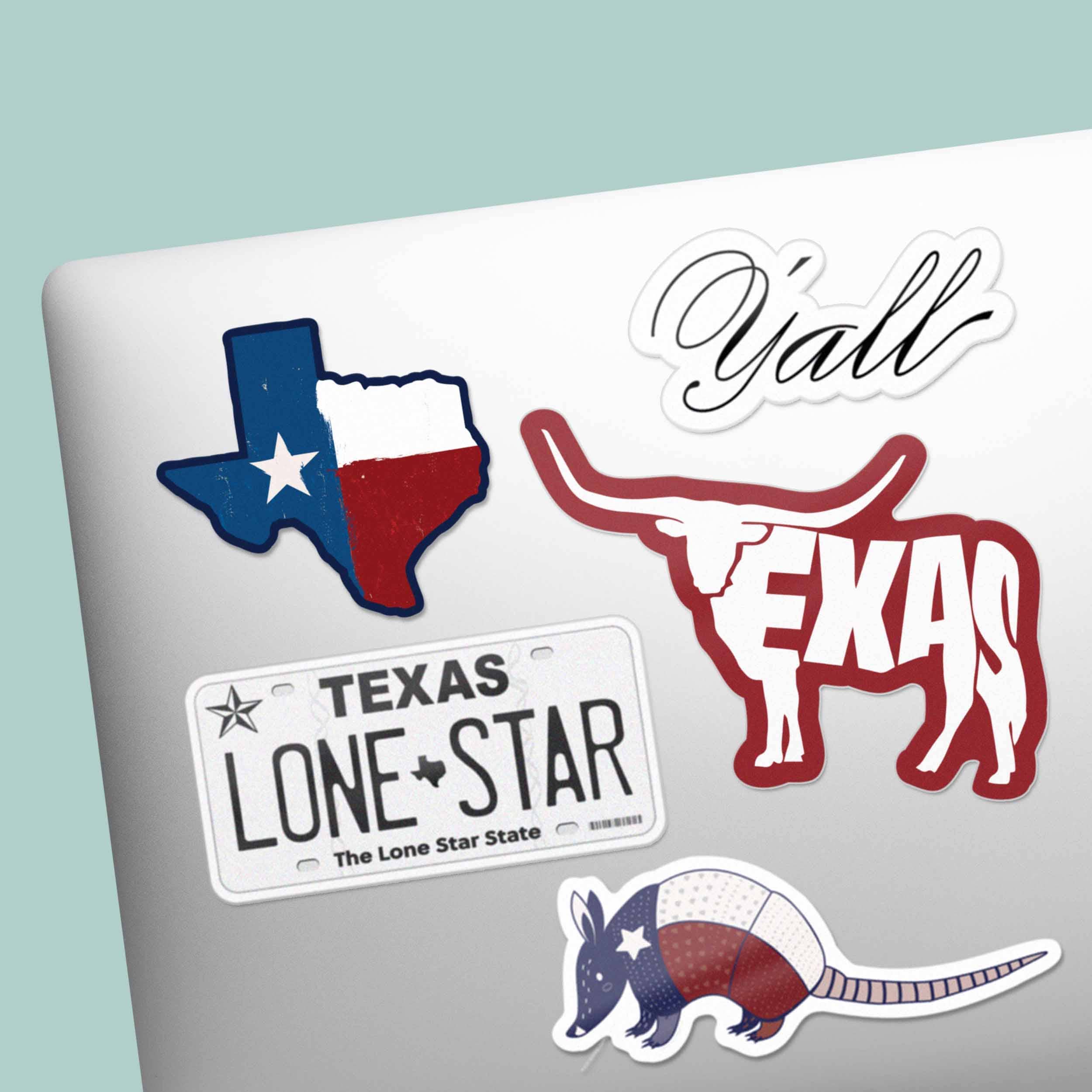 Texas Set Of Six Sticker - Tucker Brown