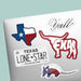 Texas Set Of Six Sticker - Tucker Brown