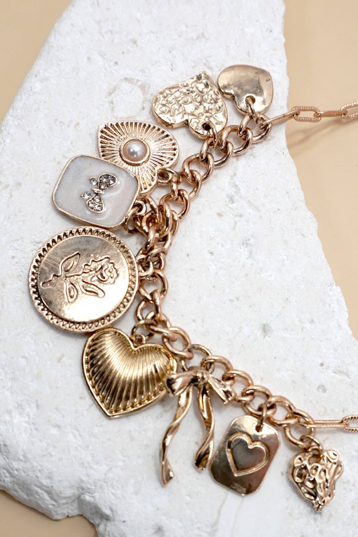 Hearts & Bows Charm Necklace