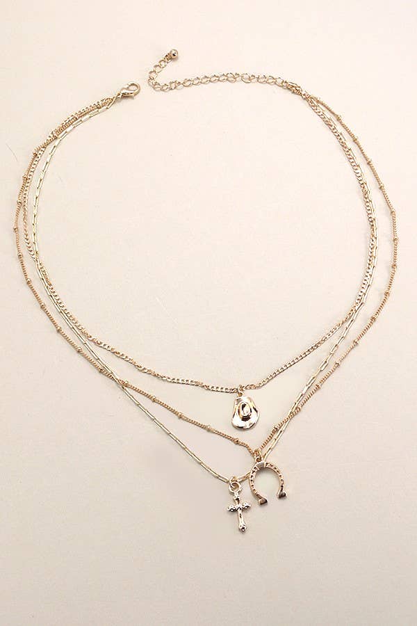Triple Western Charm Necklace