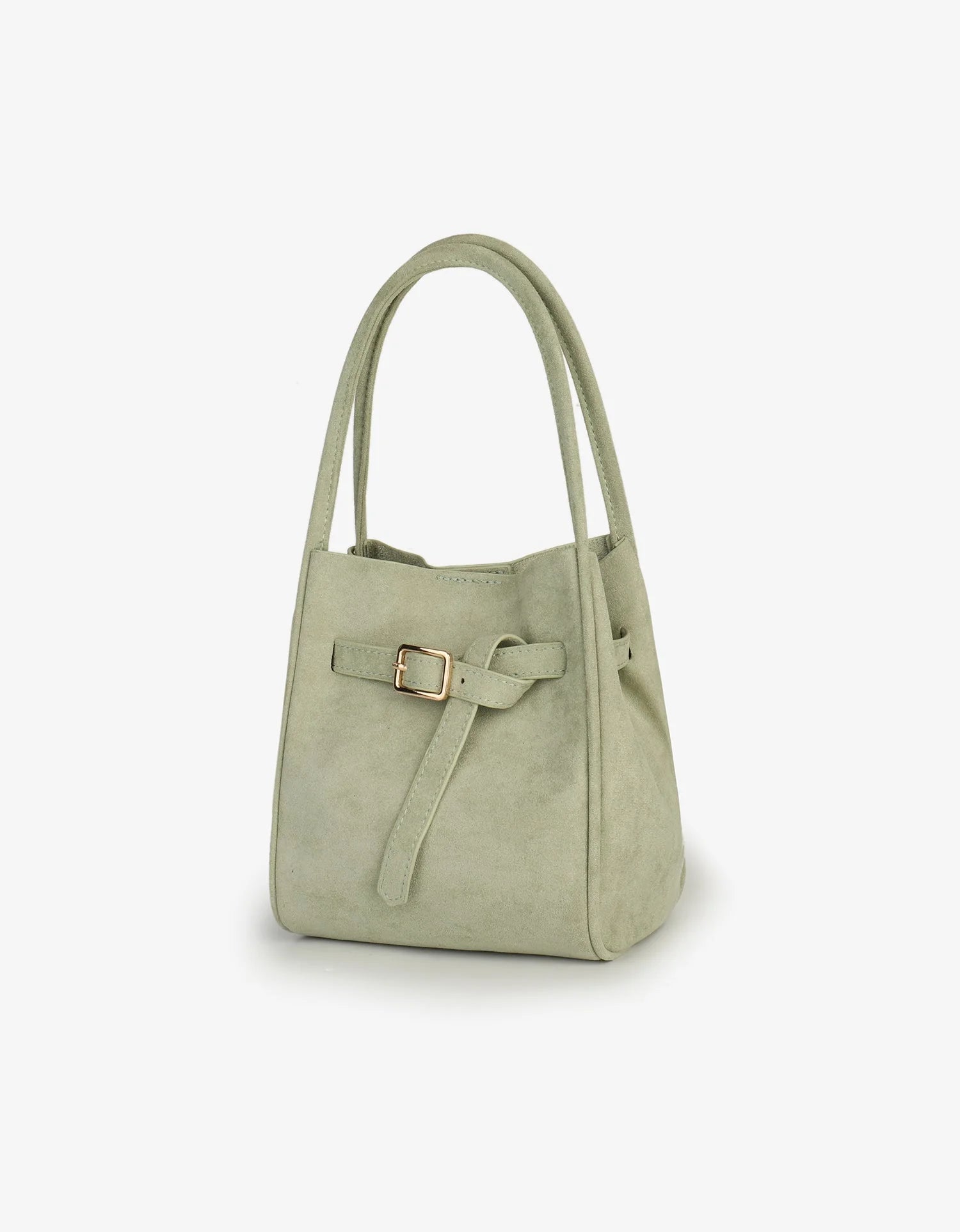 Hollace Suede Buckle Bag - Mint