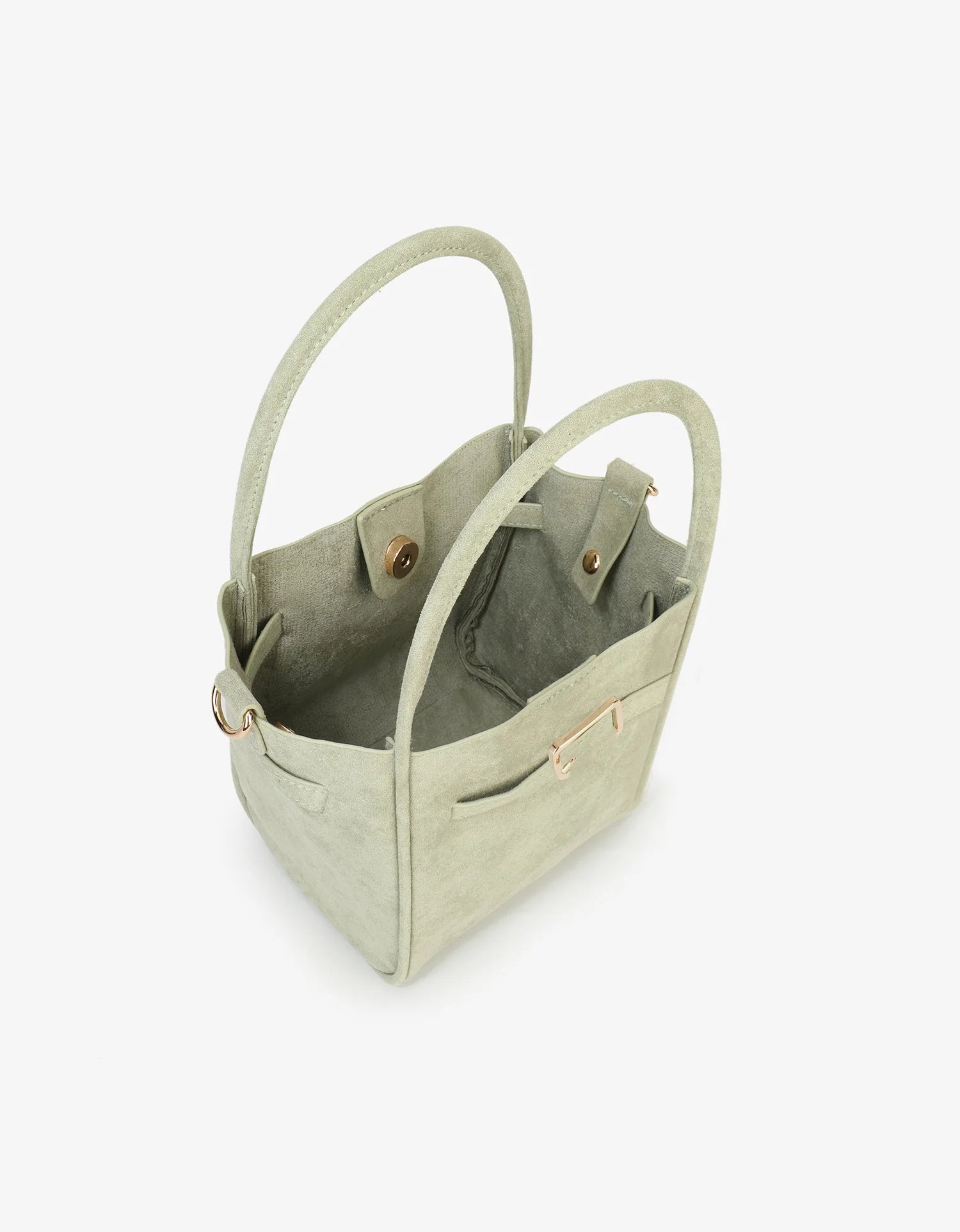 Hollace Suede Buckle Bag - Mint
