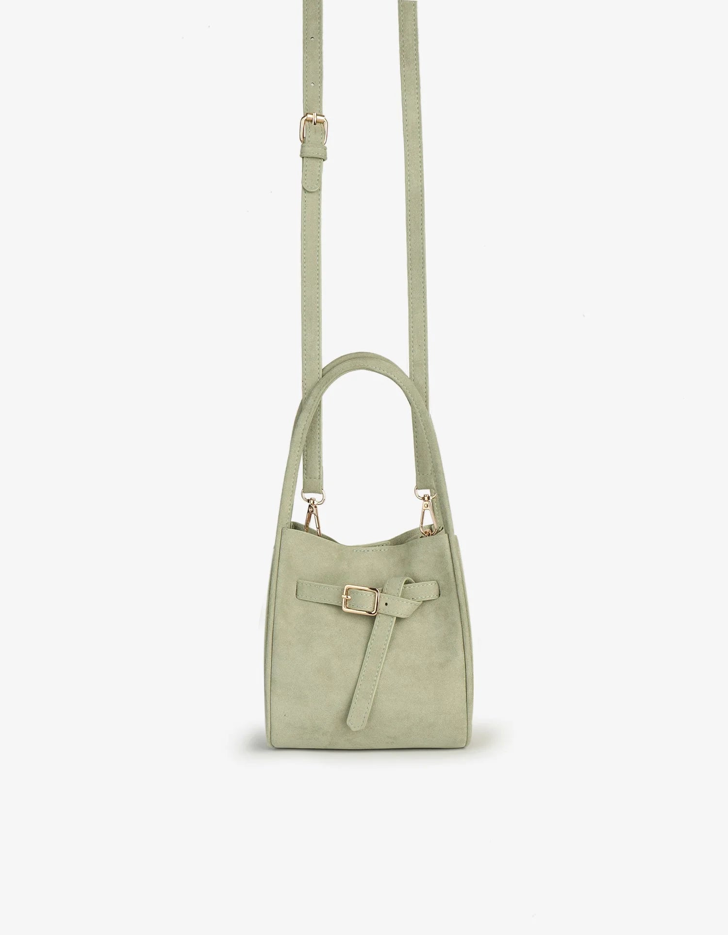 Hollace Suede Buckle Bag - Mint