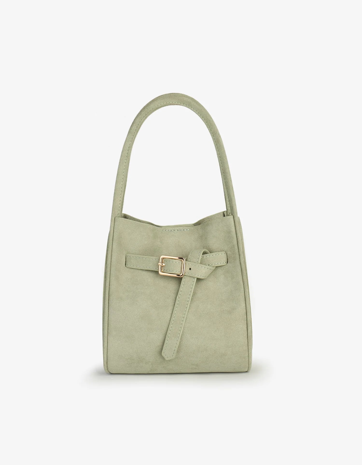 Hollace Suede Buckle Bag - Mint