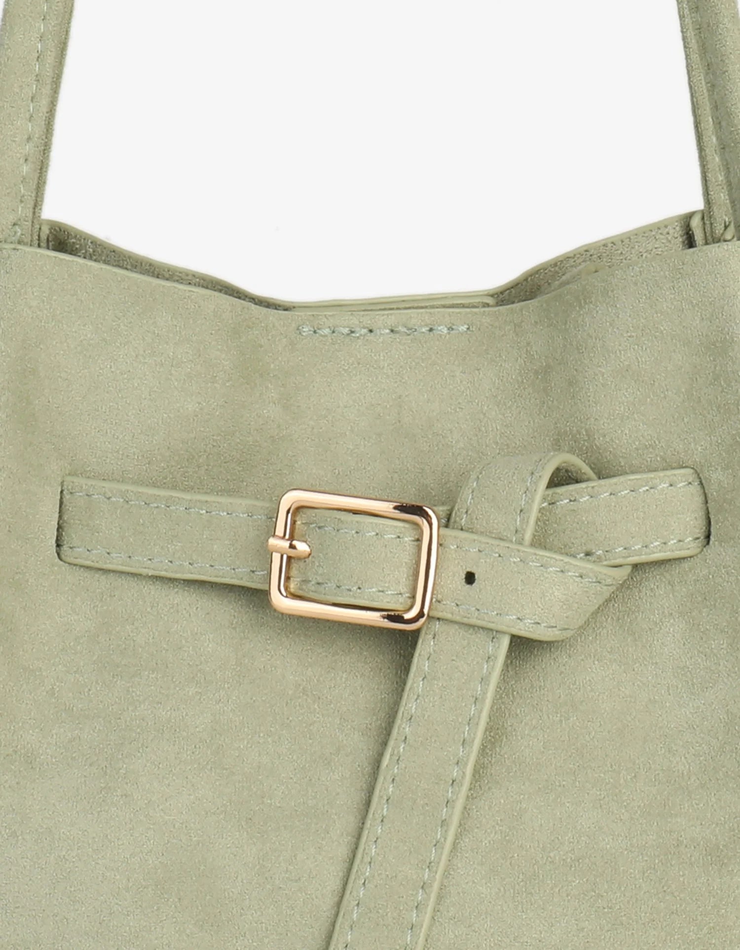 Hollace Suede Buckle Bag - Mint