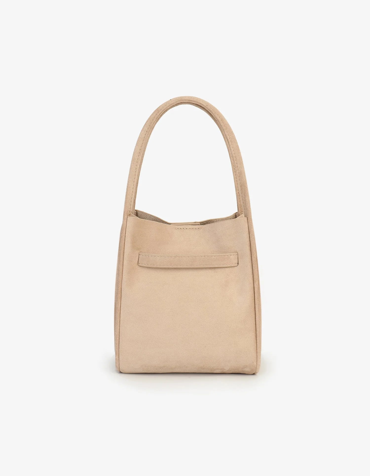 Hollace Buckle Suede Bag - Cream