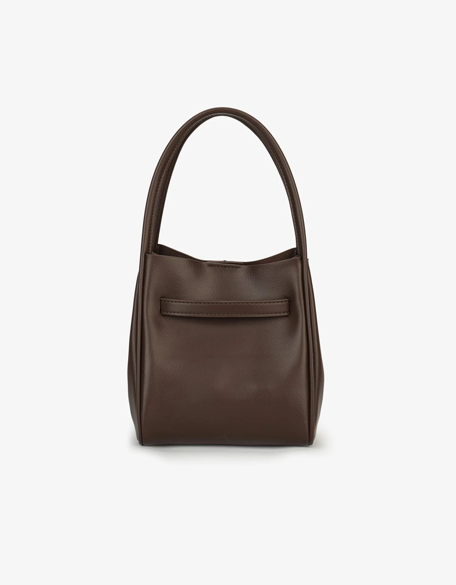 Hollace Vegan Leather Buckle Bag - Espresso