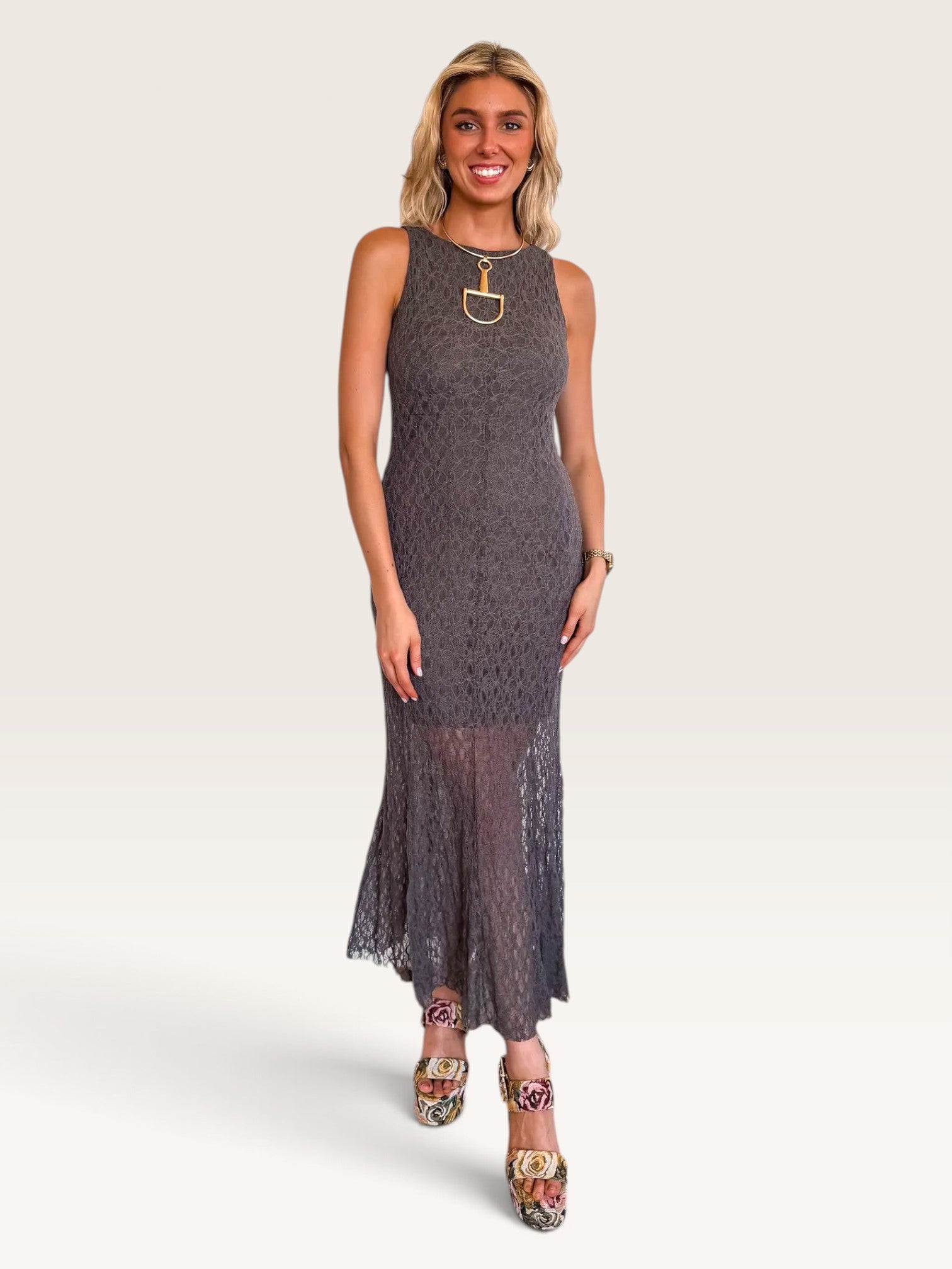 Upton Textured Lace Dress - Olive