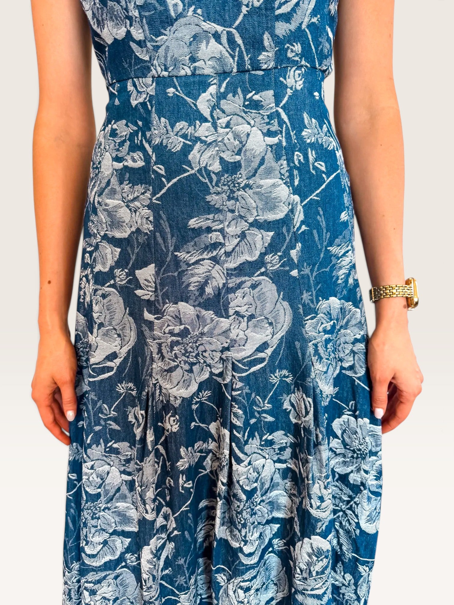 Jasmine Denim Embossed Dress