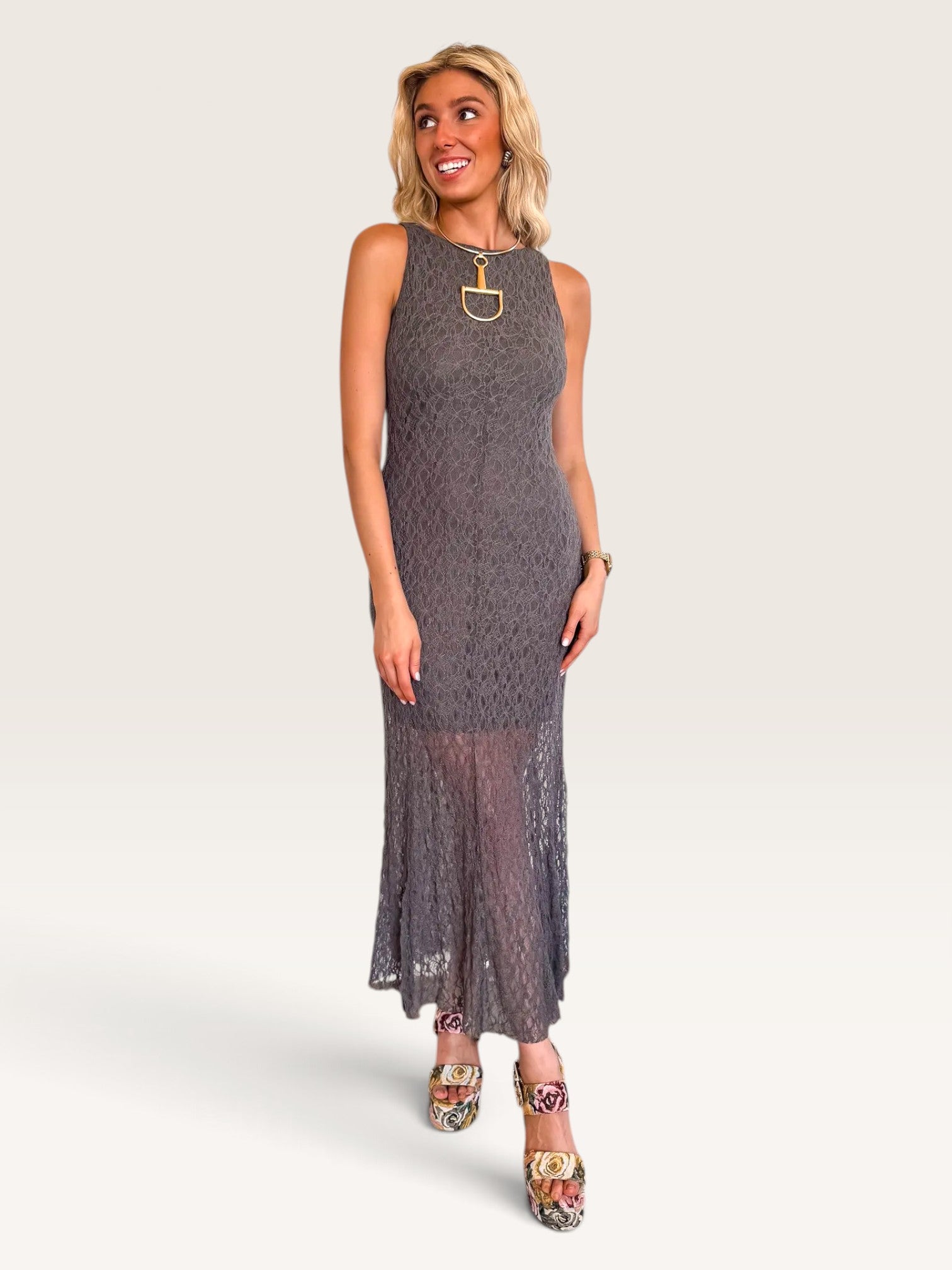 Upton Textured Lace Dress - Olive
