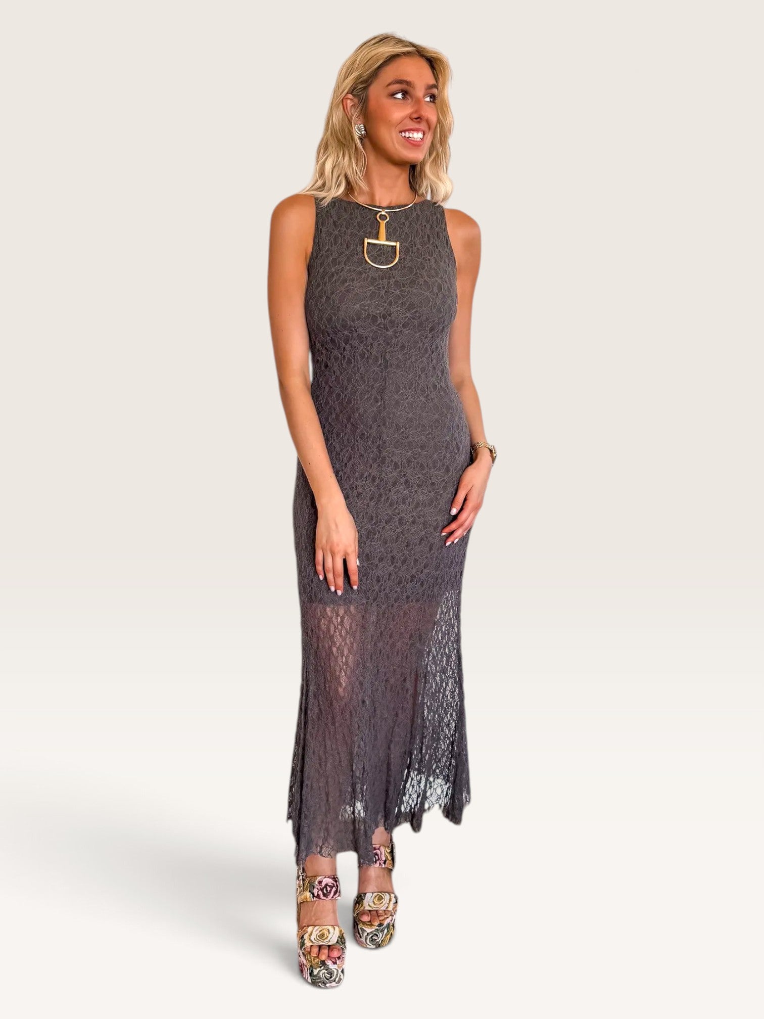 Upton Textured Lace Dress - Olive