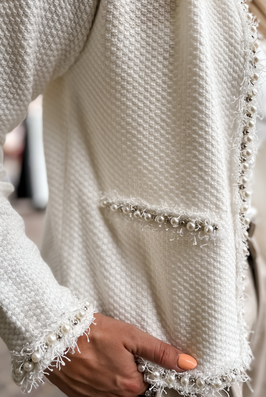 Frayed Pearl Cardigan