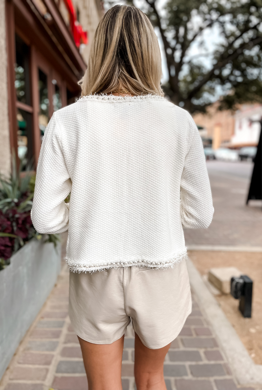 Frayed Pearl Cardigan