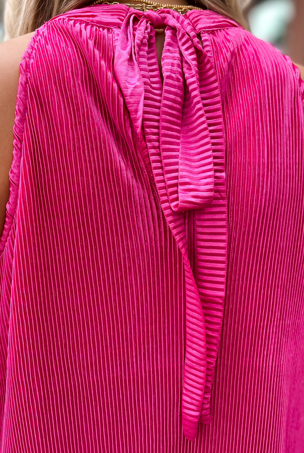 Fuchsia Pleat Dress