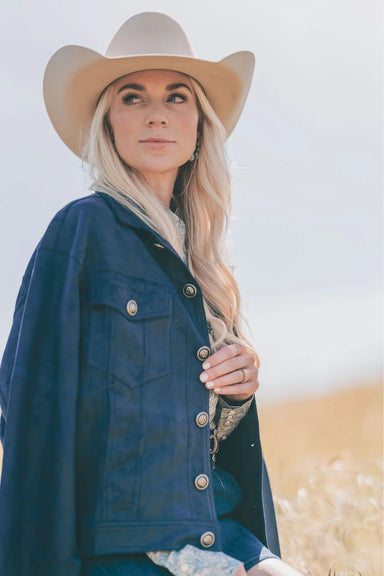 Abilene Suede Jacket - Navy - Tucker Brown