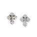 Luna Cross Mini Post Earrings - Tucker Brown