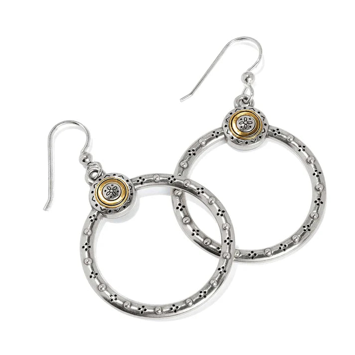 Mosaic Two Tone Wire Hoop Earrings - Tucker Brown