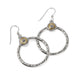 Mosaic Two Tone Wire Hoop Earrings - Tucker Brown