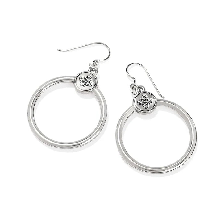 Mosaic Two Tone Wire Hoop Earrings - Tucker Brown