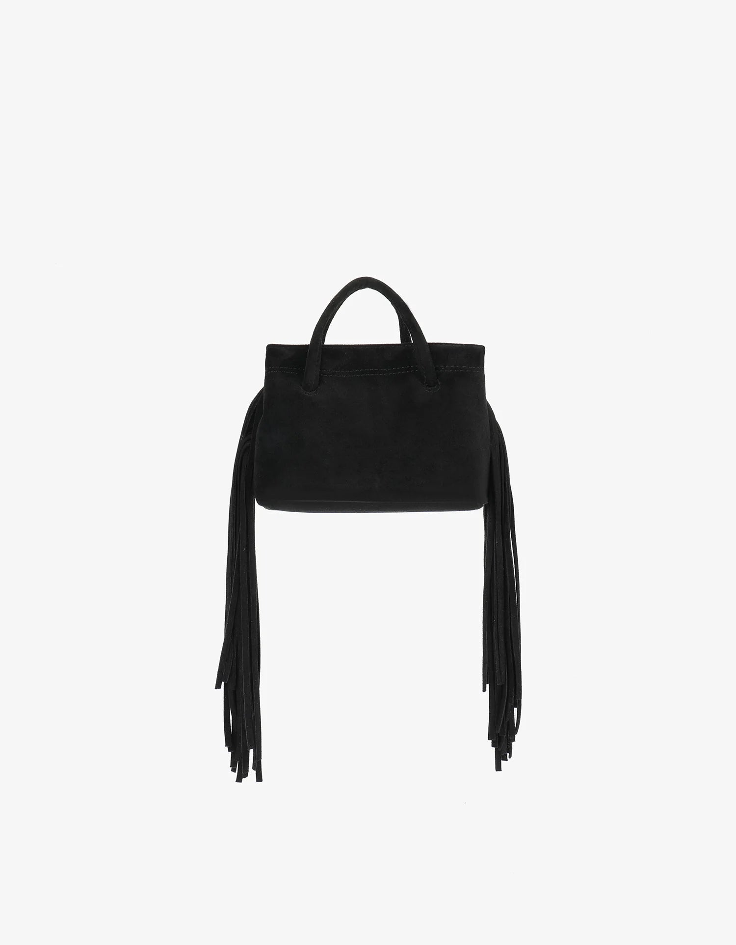 Noe Fringe Faux Suede Bag - Black