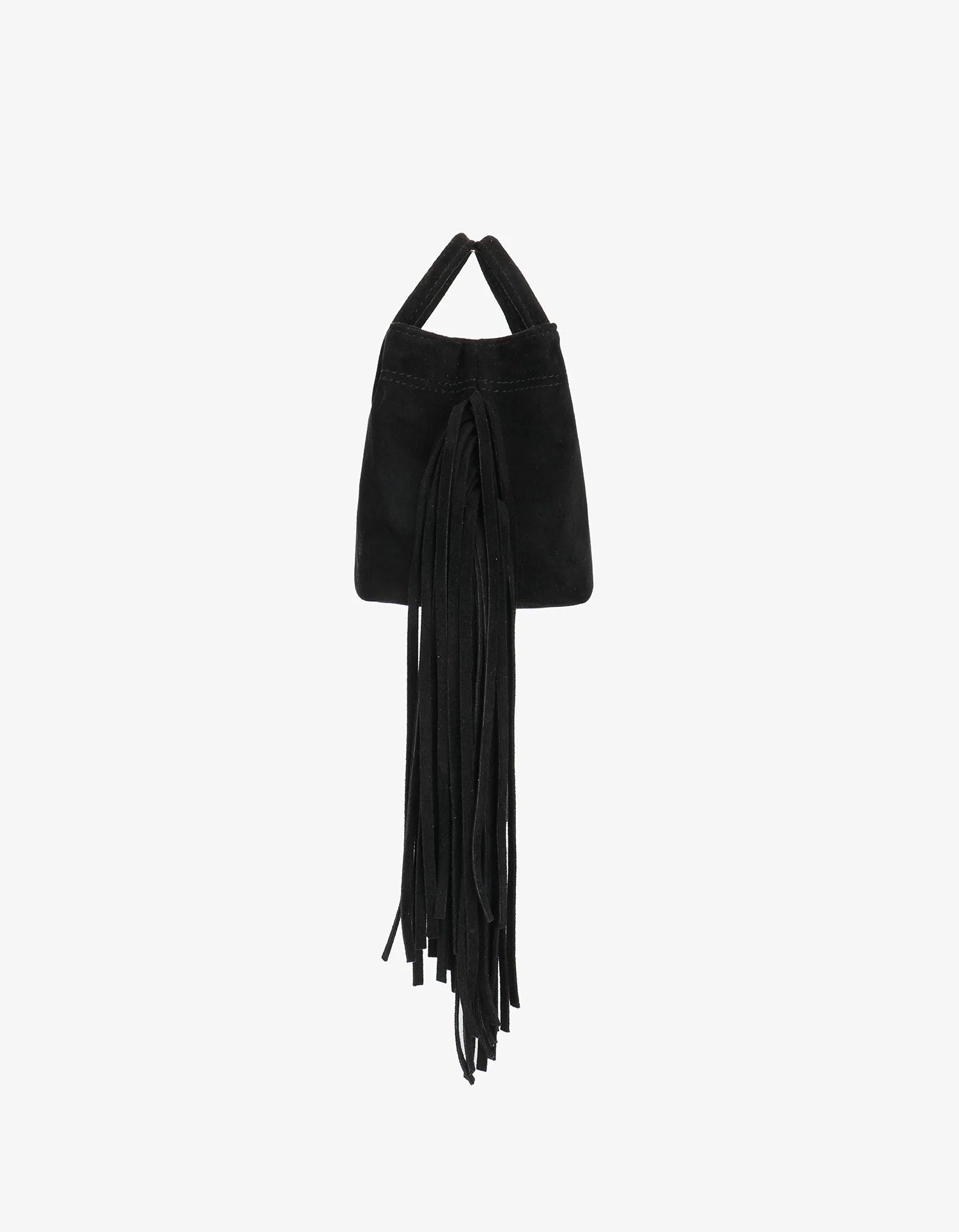 Noe Fringe Faux Suede Bag - Black