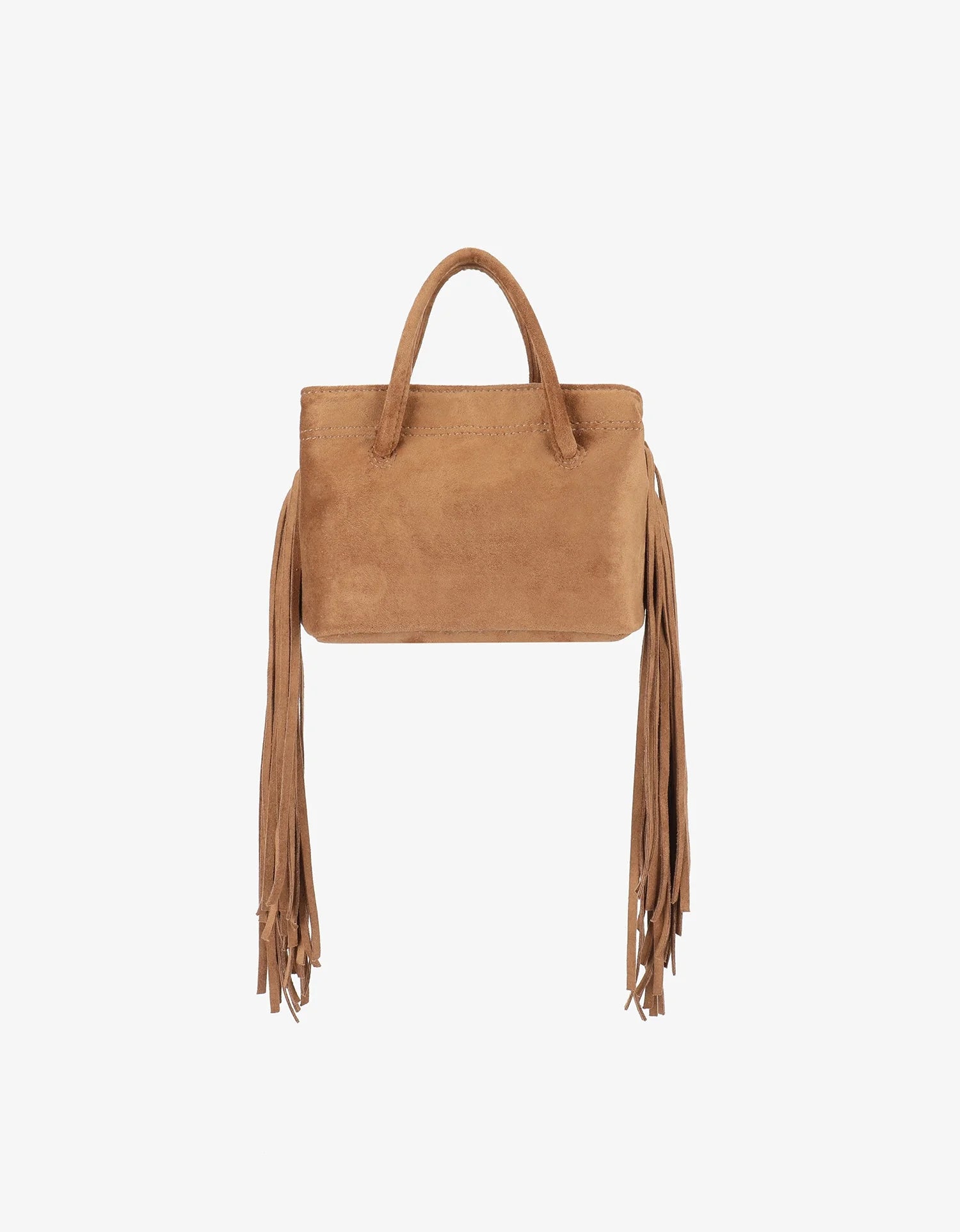Noe Fringe Faux Suede Bag - Camel