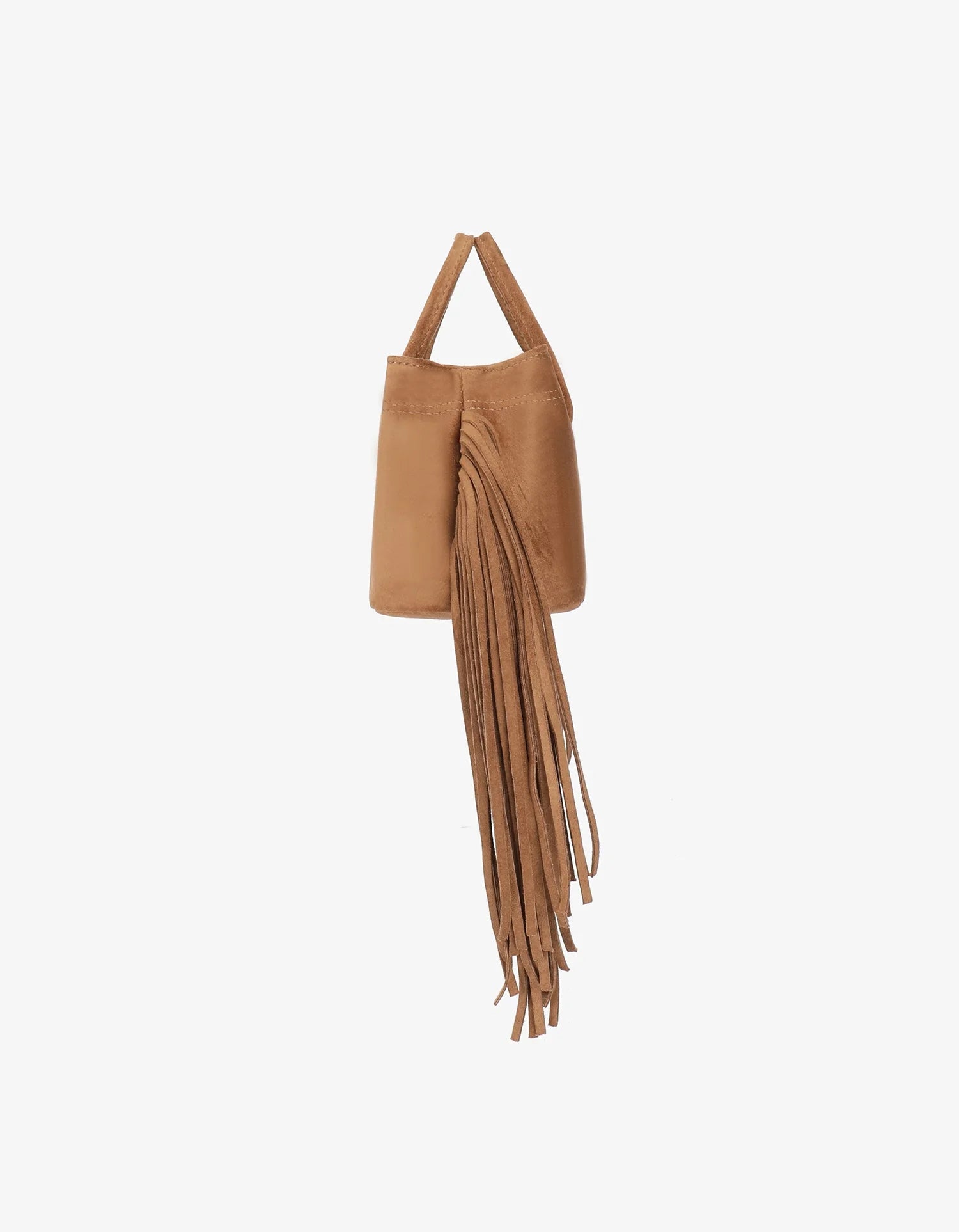 Noe Fringe Faux Suede Bag - Camel