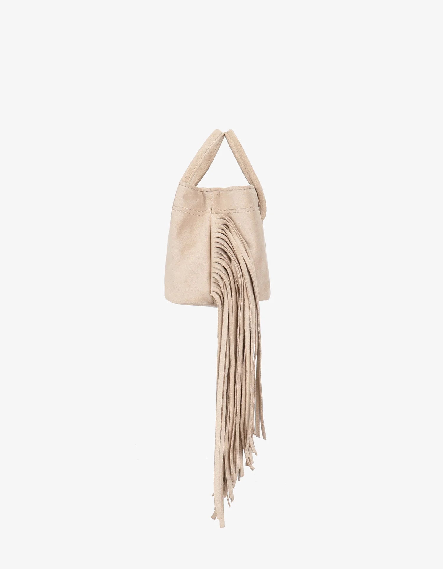 Noe Fringe Faux Suede Bag - Cream