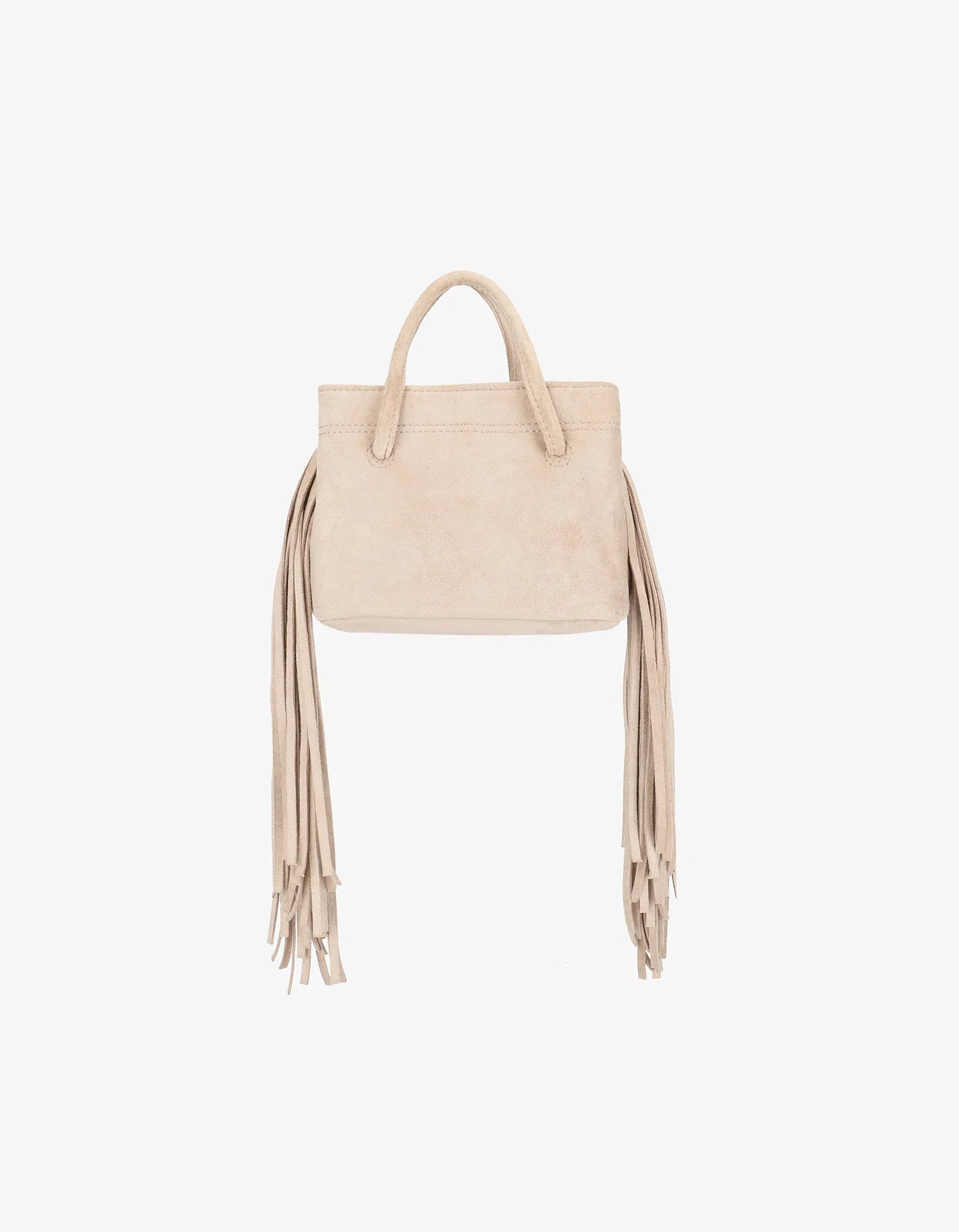 Noe Fringe Faux Suede Bag - Cream