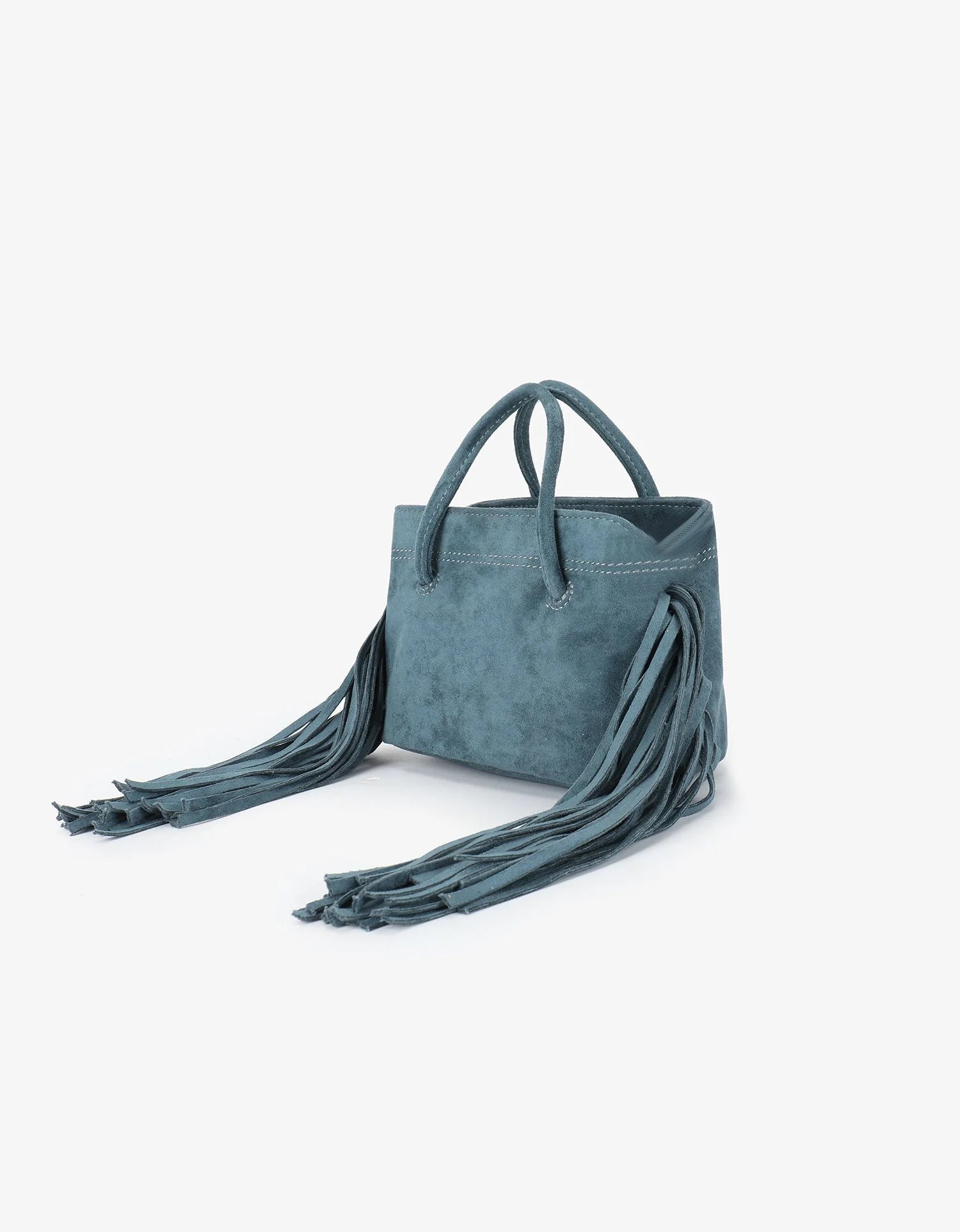 Noe Fringe Faux Suede Bag -Teal