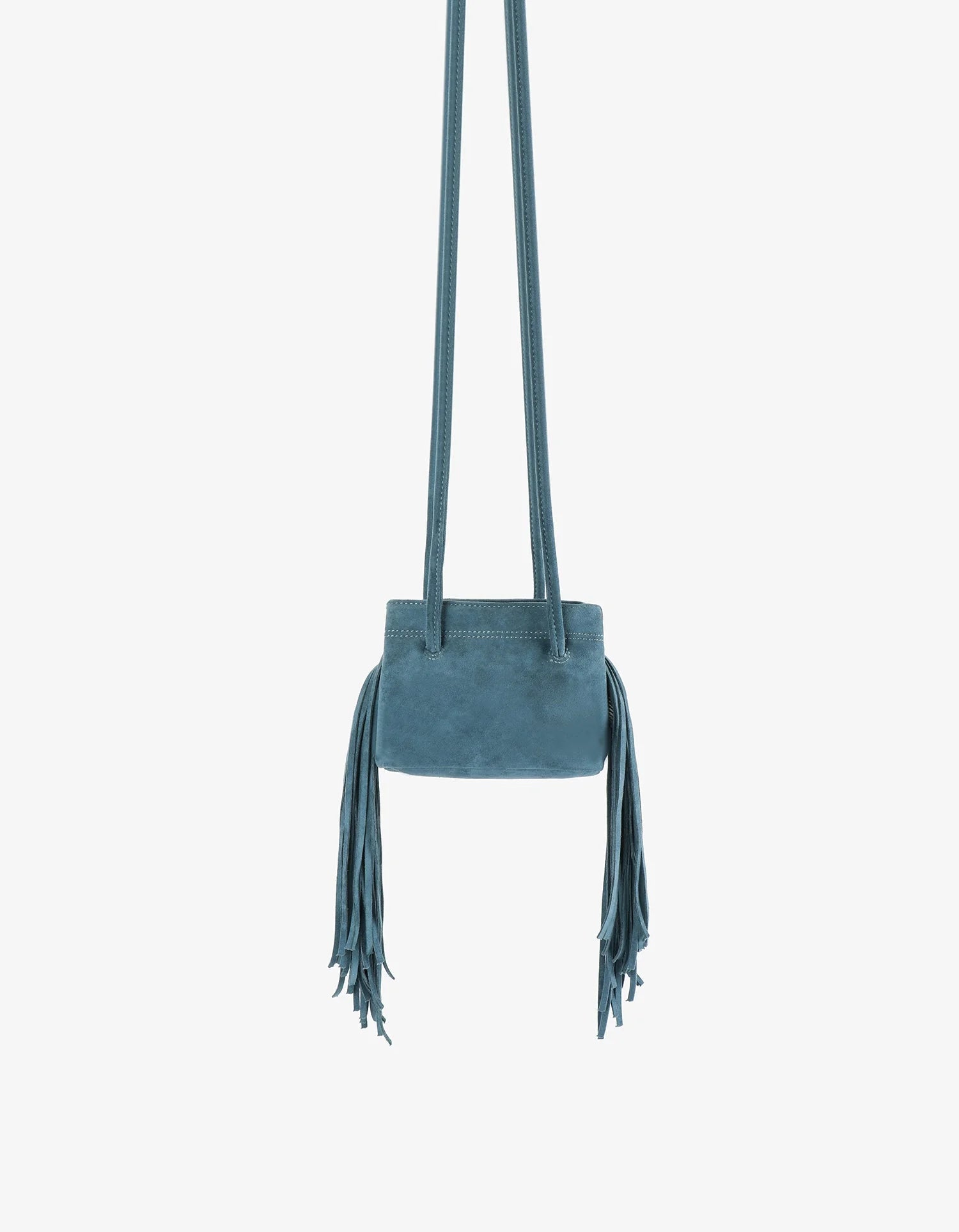 Noe Fringe Faux Suede Bag -Teal