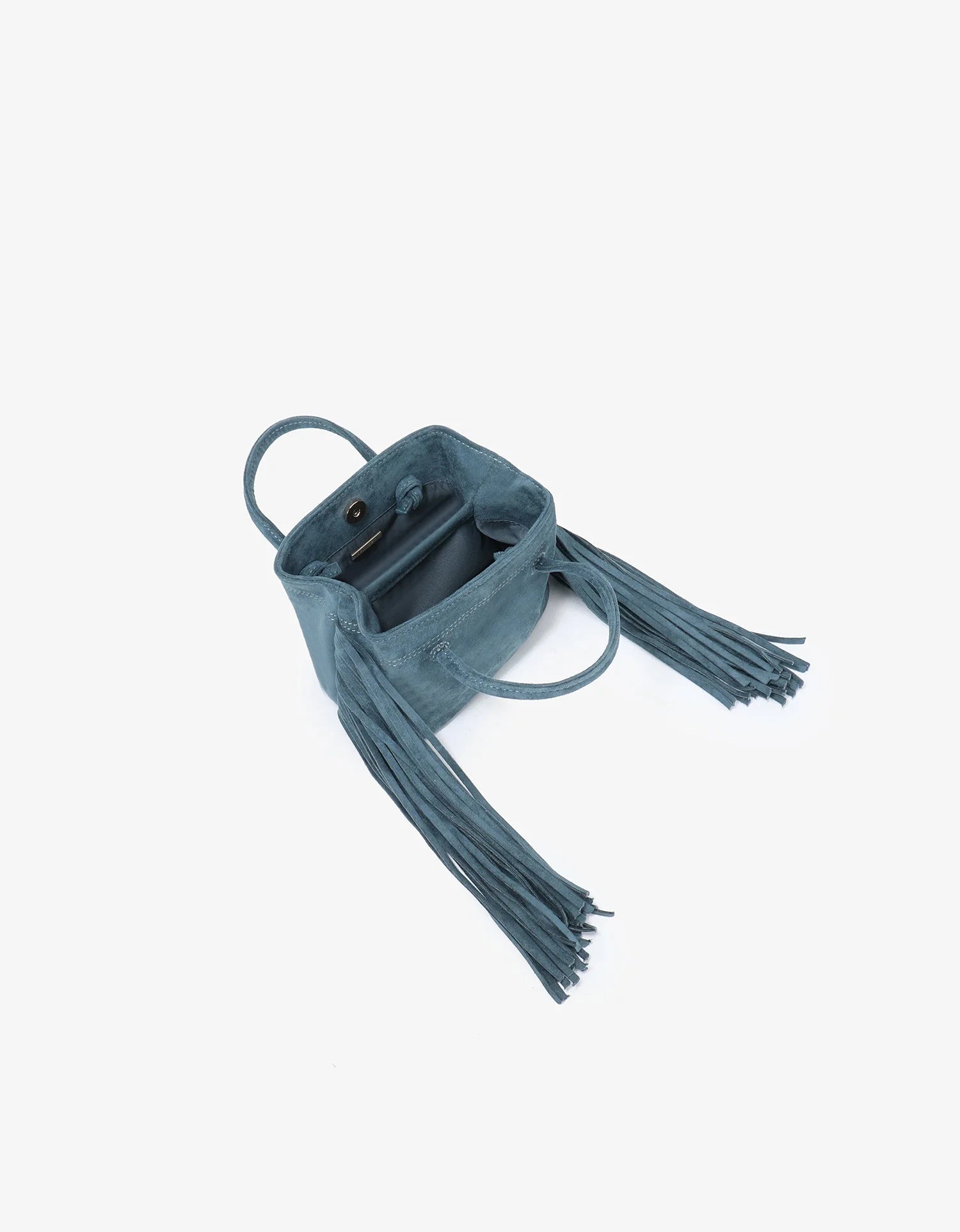 Noe Fringe Faux Suede Bag -Teal
