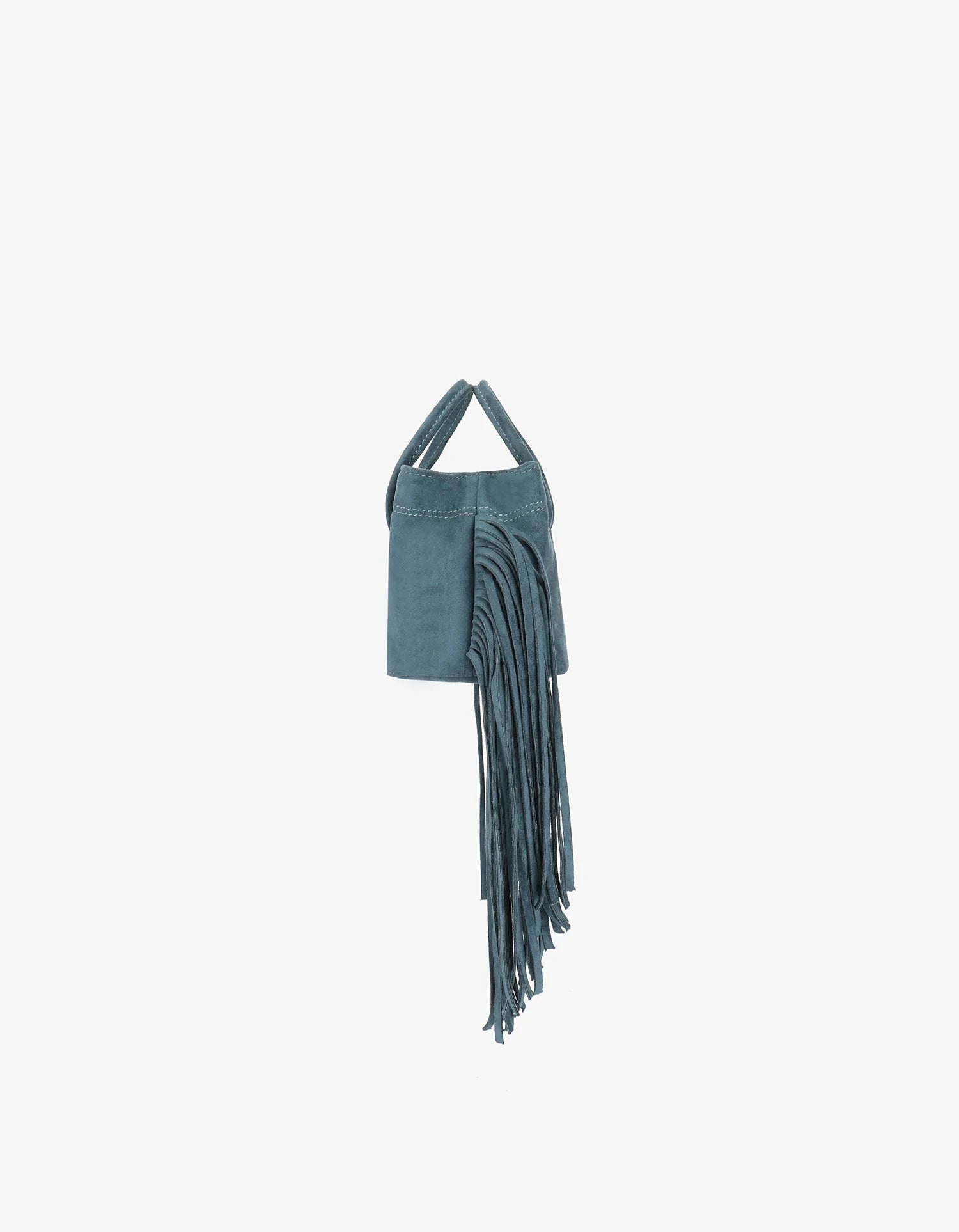Noe Fringe Faux Suede Bag -Teal