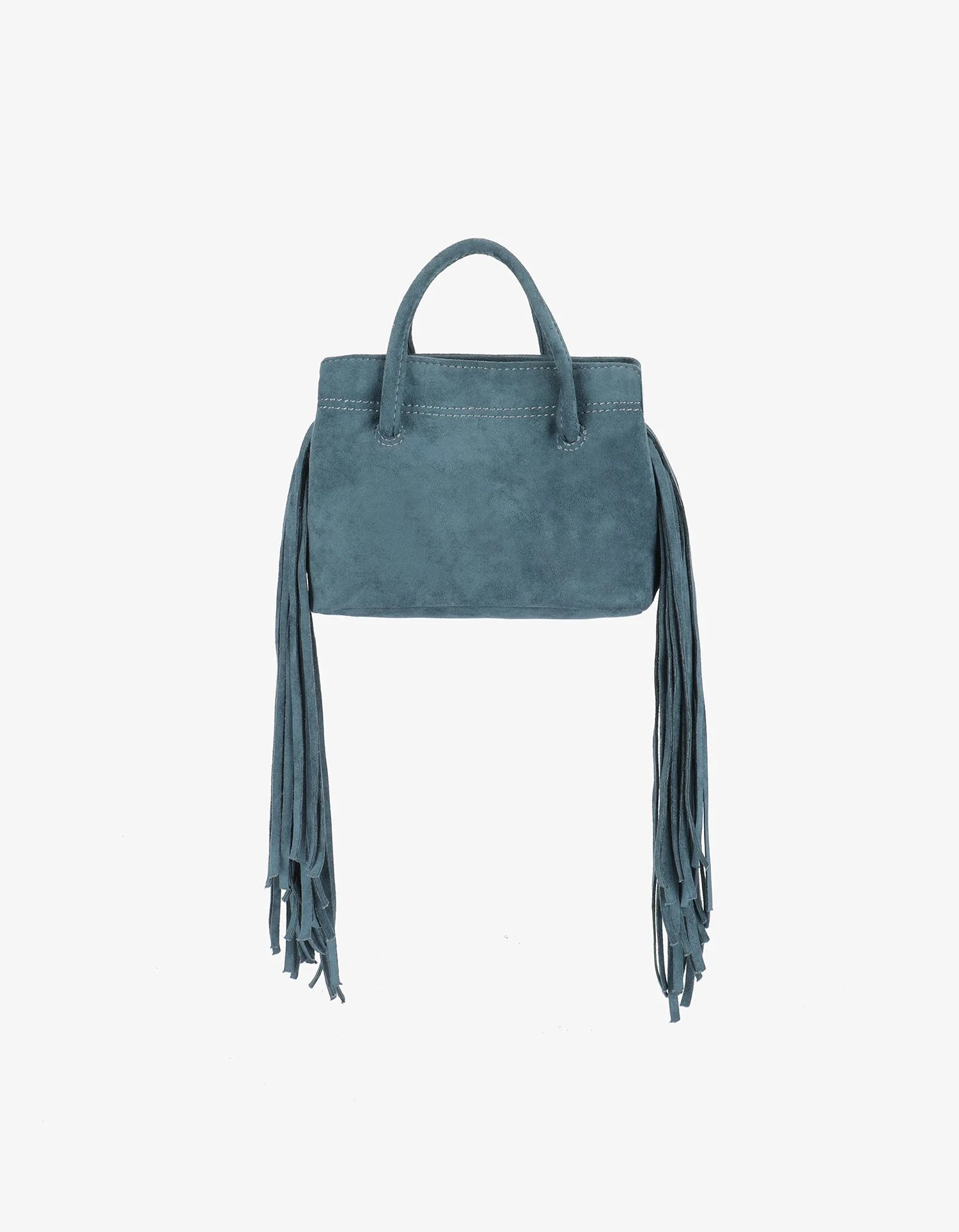 Noe Fringe Faux Suede Bag -Teal
