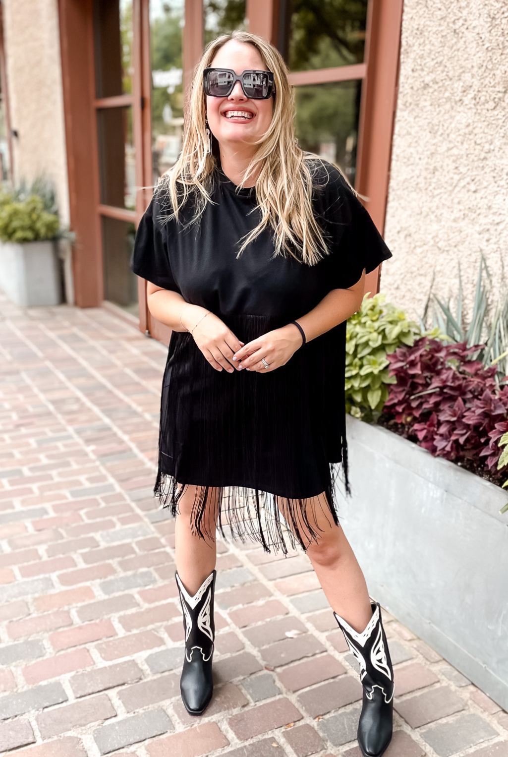 Tassel Trim T-Shirt Dress
