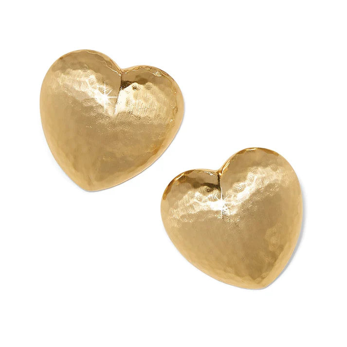 Trianon Heart Post Earrings - Gold