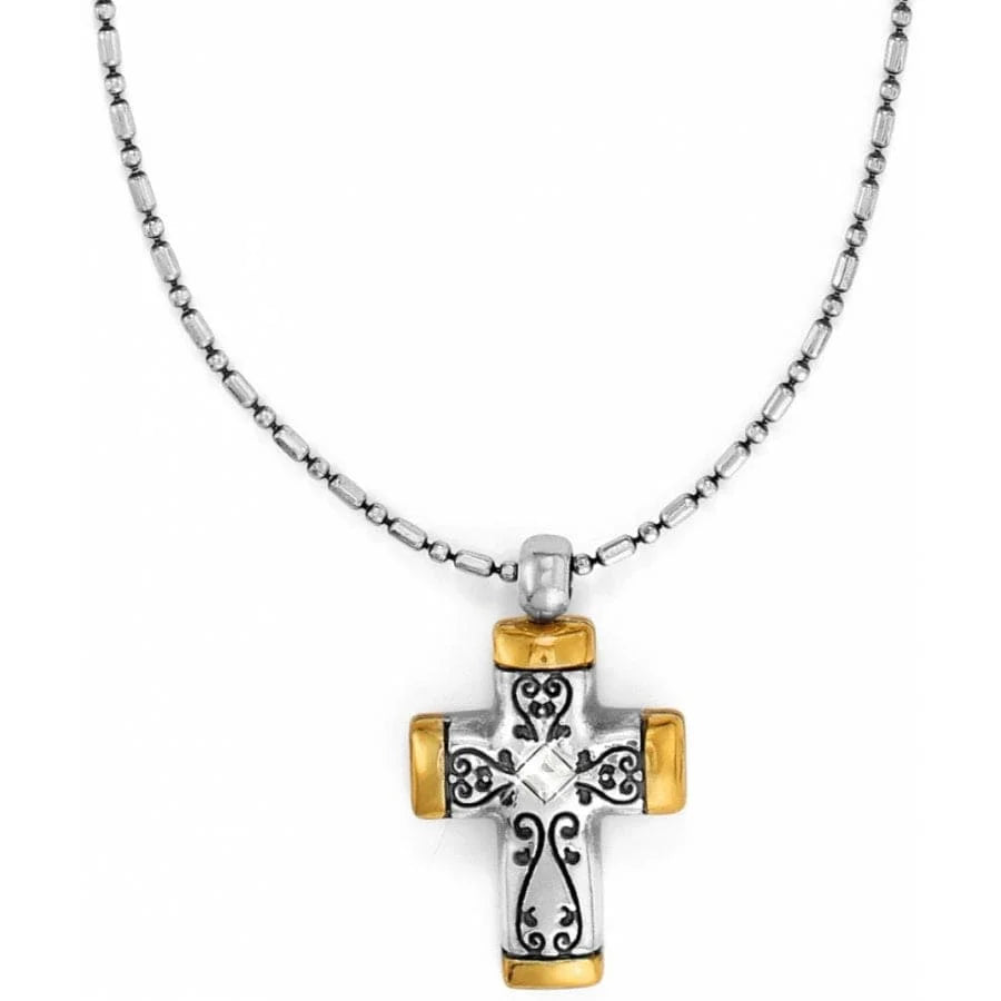 Venezia Petite Cross Necklace - Tucker Brown