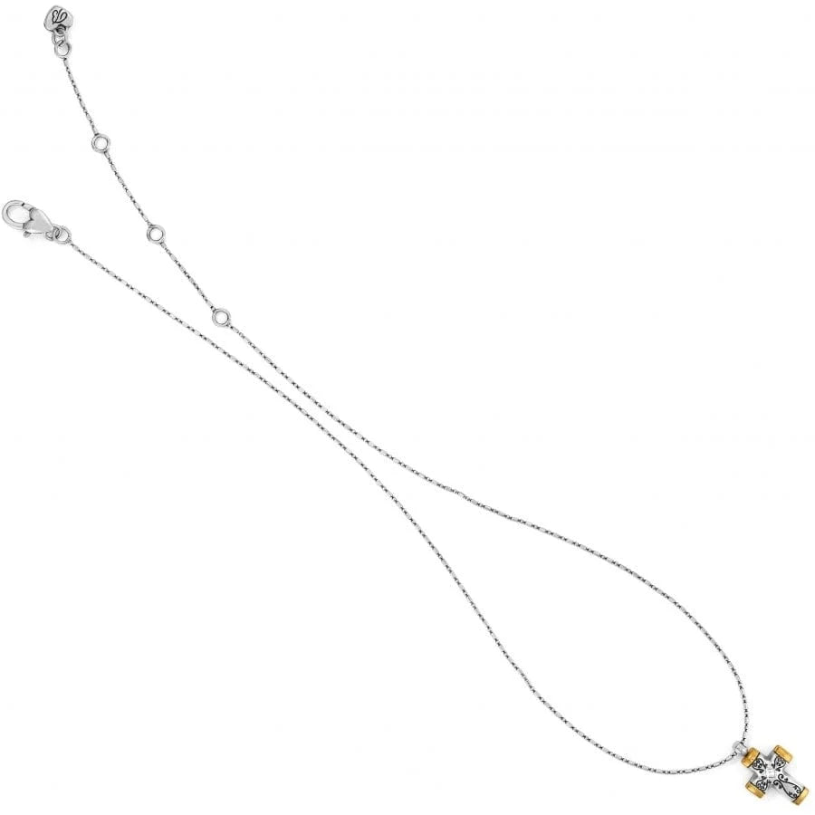 Venezia Petite Cross Necklace - Tucker Brown