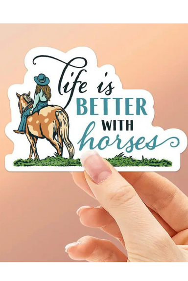 Better With Horses Sticker - Tucker Brown