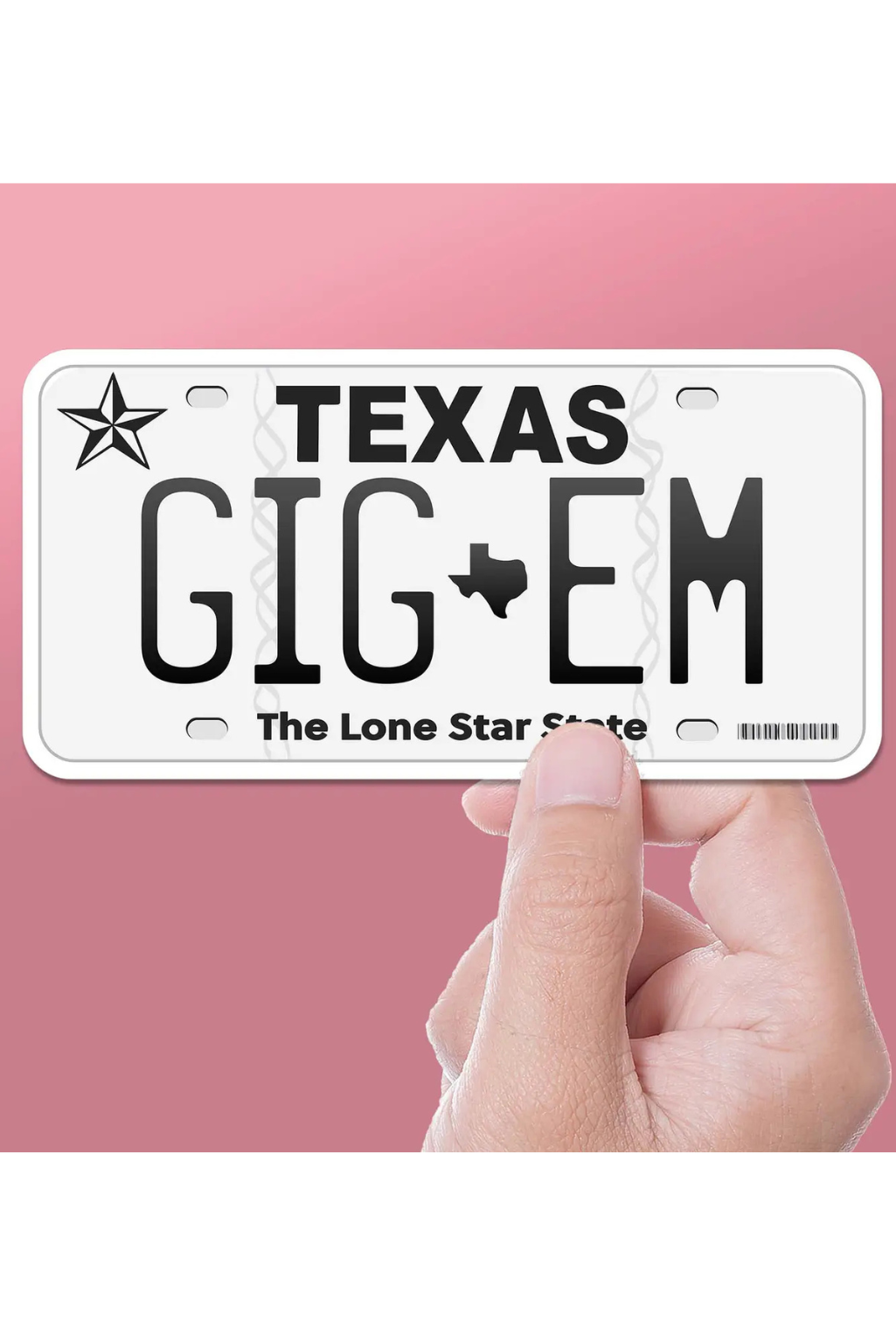 Gig 'Em License Plate Sticker