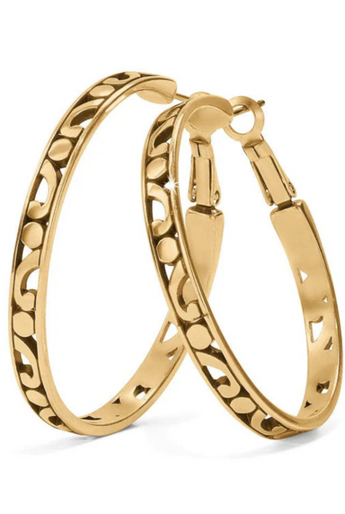 Contempo Large Gold Hoop Earrings - Tucker Brown