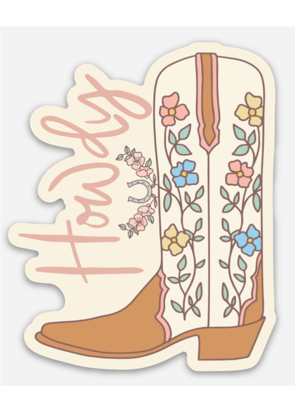 Howdy Boot Cowgirl Sticker