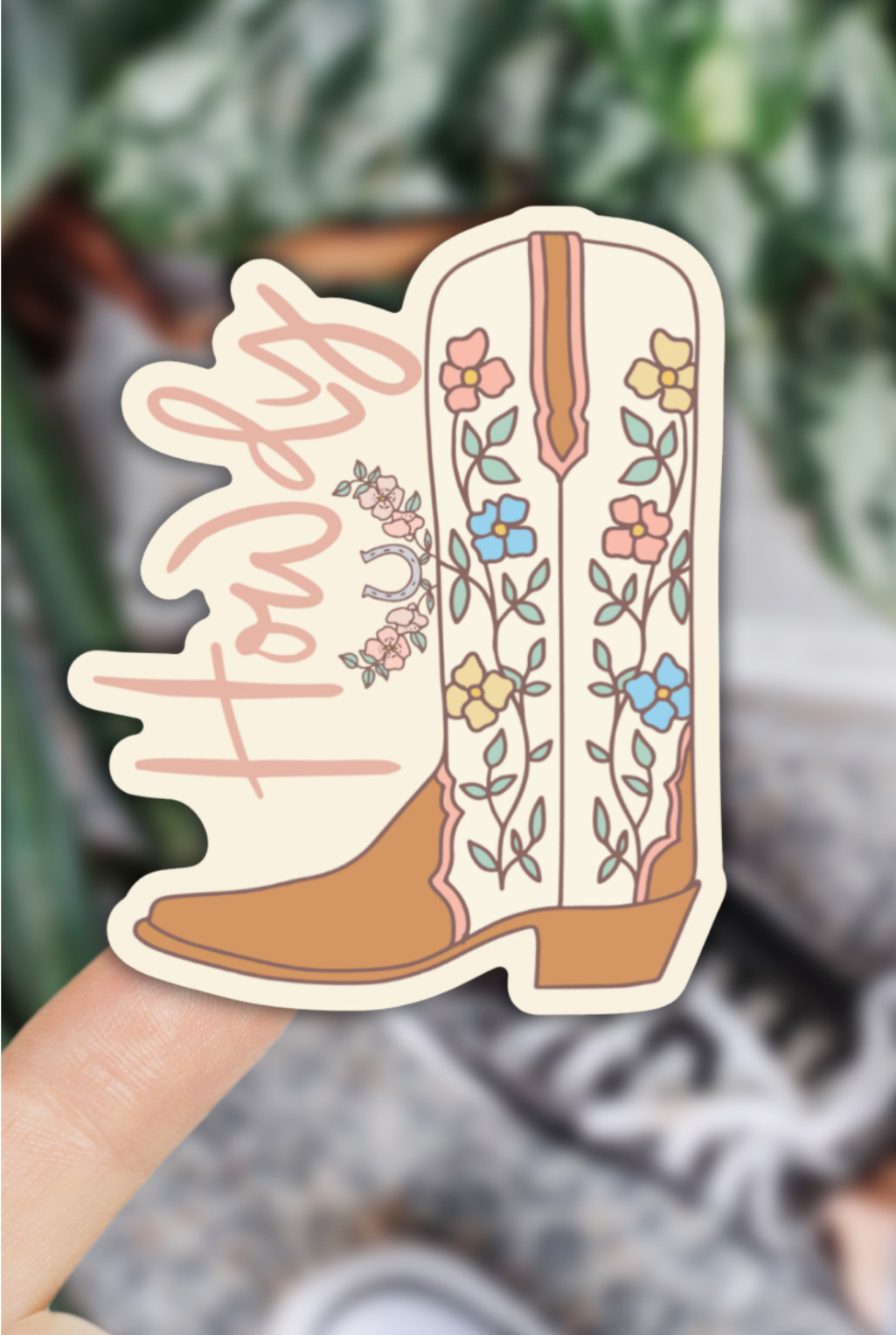 Howdy Boot Cowgirl Sticker