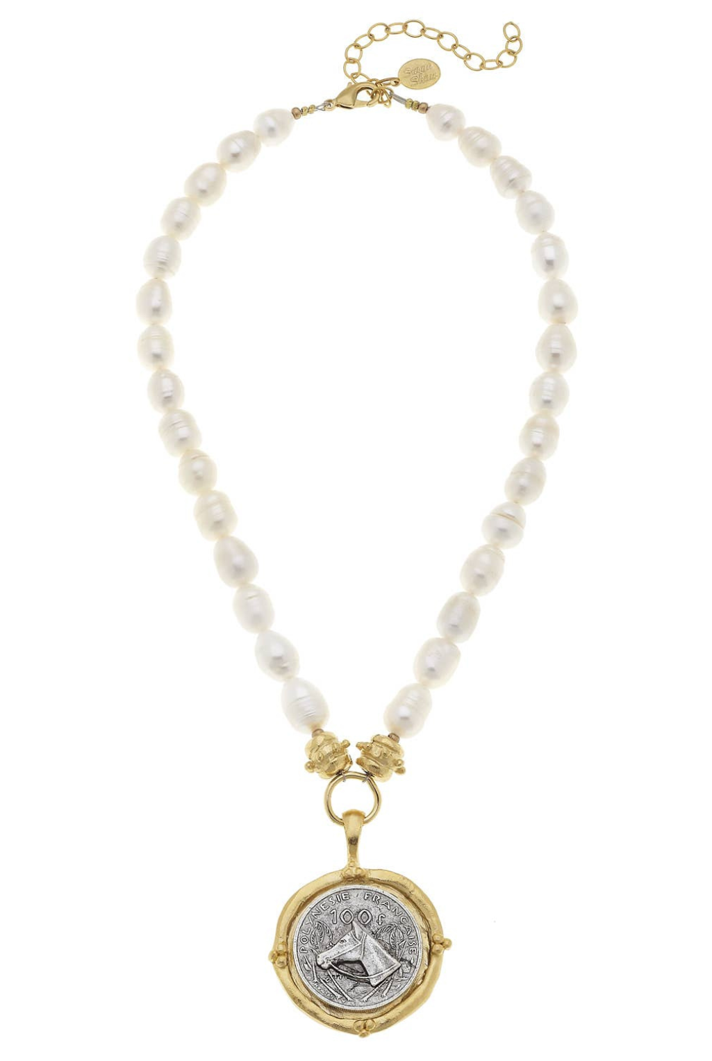 Gold and Silver Horse on Genuine Freshwater Pearls