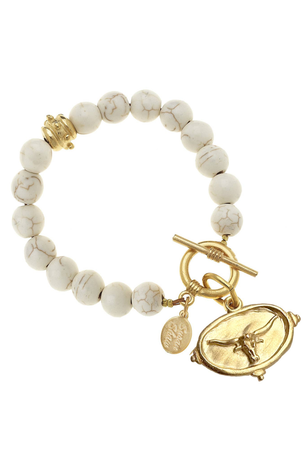 Longhorn Intaglio White Turquoise Bracelet *