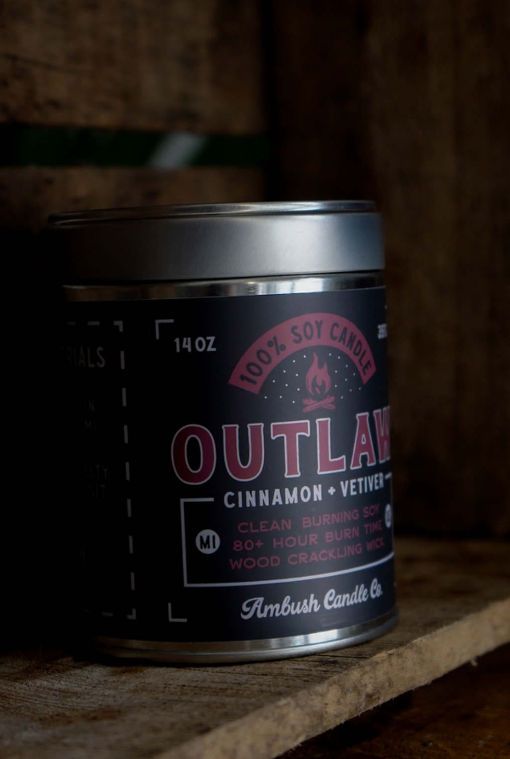 Outlaw | Cinnamon + Vetiver 14oz Soy Candle