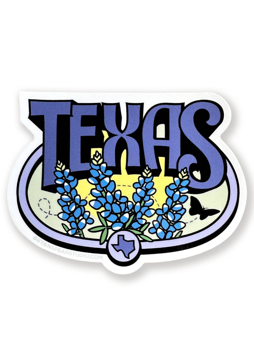 Texas Bluebonnets Sticker - Tucker Brown