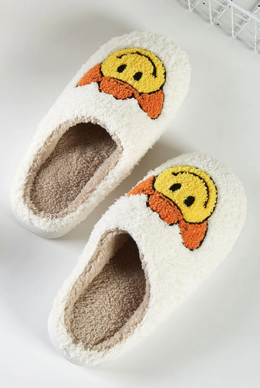Cowboy Smiley Slippers - Ivory