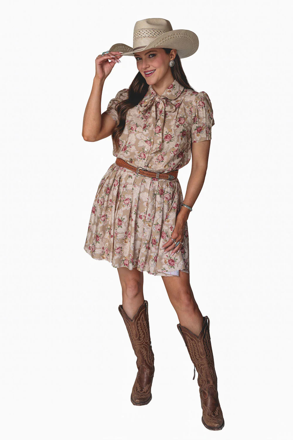 Chantilly Romance Floral Bow Tie Blouse